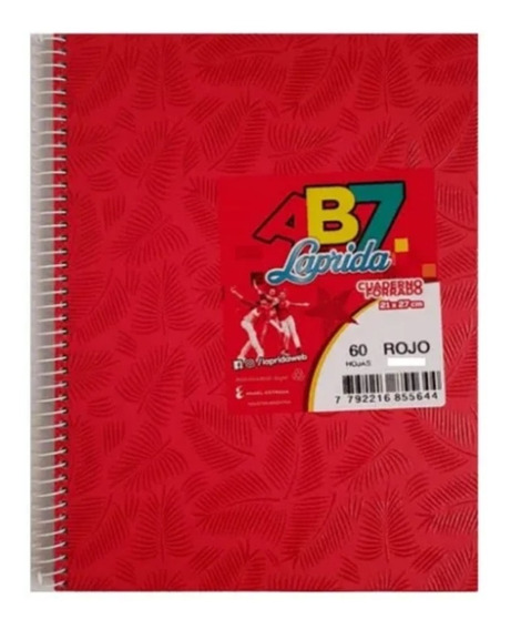 CUADERNO LAPRIDA AB7 ABC X 60 HOJAS CON ESPIRAL TAPA DURA