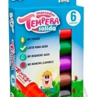 TEMPERA SOLIDA X 6 COLORES