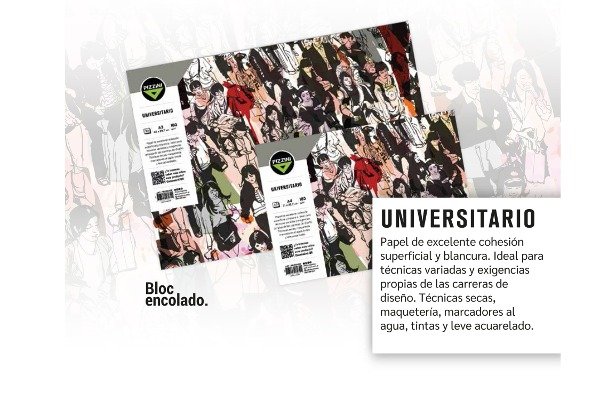 BLOCK ARTISTICO PIZZINI UNIVERSITARIO EMBLOCADO 180 GS. x 30 HOJAS. A3 . pbunix30B