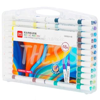 MARCADOR ACRILICO DELI DOBLE PUNTA PINCEL X 48