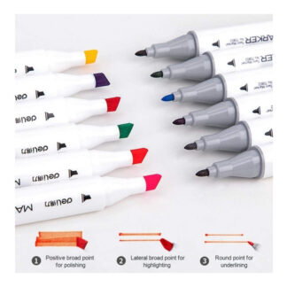 MARCADORES DELI DOBLE PUNTA BASE ALCOHOL X 10