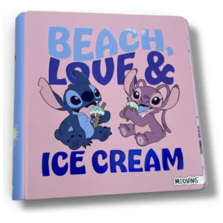 Carpeta Escolar 3 x 40 mm N 3 con dibujo Stitch Rosa