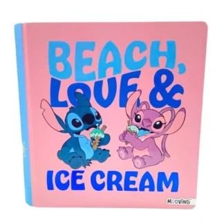 Carpeta Escolar 3 x 40 mm N 3 con dibujo Stitch Rosa