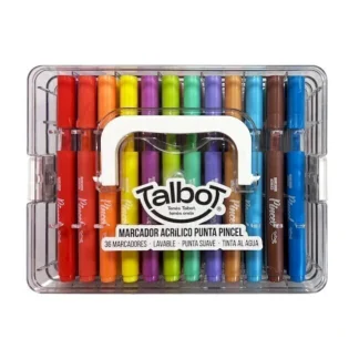 MARCADOR ACRILICO TALBOT PUNTA PINCEL X 36 APILABLE