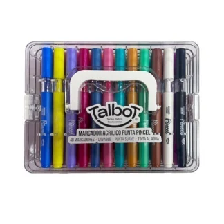 MARCADOR ACRILICO TALBOT PUNTA PINCEL X 48 APILABLE